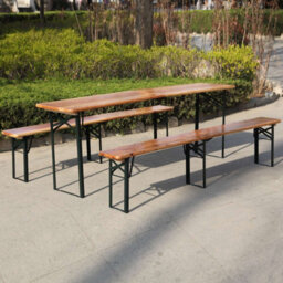 Birchtree 3 Piece Wooden Folding Picnic Dining Outdoor Table Bench Set 2.2M - thumbnail 1