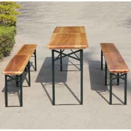 Birchtree 3 Piece Wooden Folding Picnic Dining Outdoor Table Bench Set 2.2M - thumbnail 3