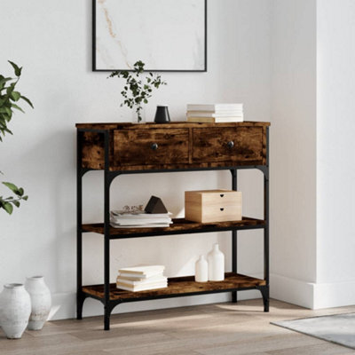 Walplus Console Table Smoked Oak 72.5X25X75 Cm Engineered Wood - image 1
