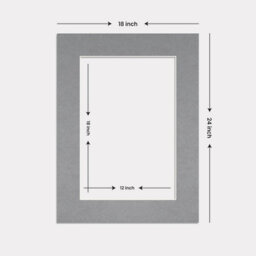 Ak Frames 24X18 Mid Grey Picture Mounts To Fit 18X12 Aperture Size - Mount Board Only (No Frame Included) - thumbnail 3
