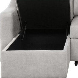 Xample Coddle Aria Beige Fabric Convertible Sofa Bed With Reversible Chaise Storage, Pull-Out Bed, Pocket Coil Seat Cushion & Wood Legs - thumbnail 7