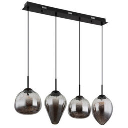 Luminosa Lighting Luminosa Firefly Bar Pendant Ceiling Light Matt Black Smoke Glass Shade 4X Led 3000K - thumbnail 2