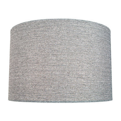 Happy Homewares Modern And Sleek 30Cm Width Light Grey Linen Fabric Drum Lamp Shade 60W Maximum - image 1