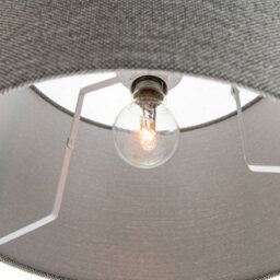Happy Homewares Modern And Sleek 30Cm Width Light Grey Linen Fabric Drum Lamp Shade 60W Maximum - thumbnail 4