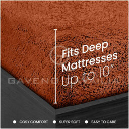 Gc Gaveno Cavailia Teddy Bear Plain Fitted Sheet Single Orange Fleece Thermal Warm Super Soft & Warm Fluffy Fitted Bed Sheet - thumbnail 5