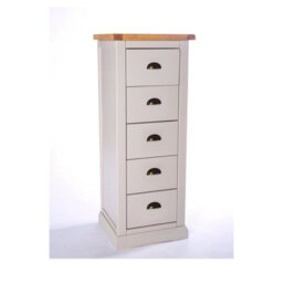 Cabinet Bits Loreo 5 Drawer Narrow Chest Of Drawers Brass Cup Handle - thumbnail 3