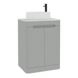 Royal Bathrooms Venice 600mm Dove Grey Freestanding Bathroom Countertop Vanity Unit 2 Door With Peak Basin - thumbnail 7