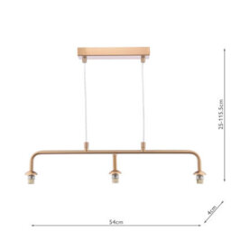 DAR Feya 3 Light Bar Pendant Antique Bronze Fitting Only - thumbnail 2