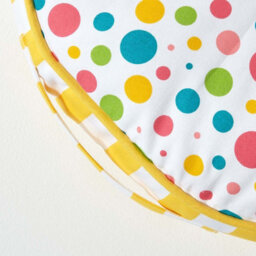 Homescapes Multi Polka Dots & Yellow Stripes Round Floor Cushion - thumbnail 4