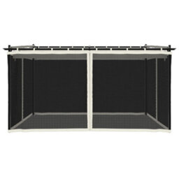Walplus Gazebo With Mesh Walls Cream 4X3 M Steel - thumbnail 4