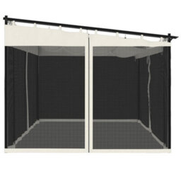 Walplus Gazebo With Mesh Walls Cream 4X3 M Steel - thumbnail 5