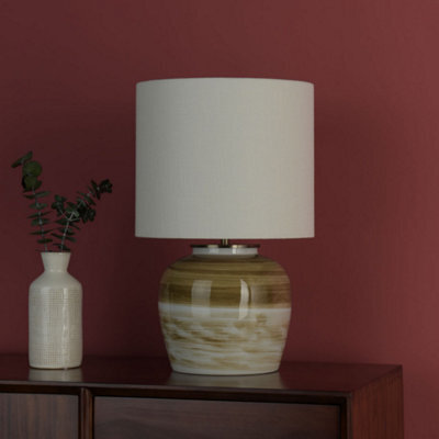 Pagazzi Lighting Pagazzi Maelis Cream & Brown Table Lamp - image 1
