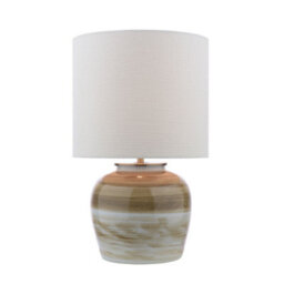 Pagazzi Lighting Pagazzi Maelis Cream & Brown Table Lamp - thumbnail 3