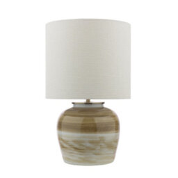 Pagazzi Lighting Pagazzi Maelis Cream & Brown Table Lamp - thumbnail 2