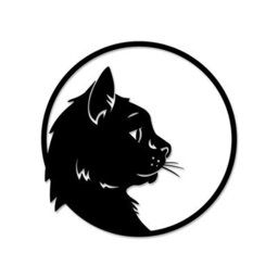 Decortie Modern Metal Wall Art Home Ornament Cat Decorative Minimalist Design Hanging Wall Sculpture, Black - thumbnail 2