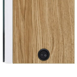 Walplus Led Bathroom Mirror Cabinet White And Oak 80X12X68 Cm - thumbnail 6