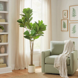 Homcom 150Cm Artificial Fiddle Leaf Fig Tree, Realistic Fake Plant, Green - thumbnail 7