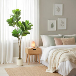 Homcom 150Cm Artificial Fiddle Leaf Fig Tree, Realistic Fake Plant, Green - thumbnail 8