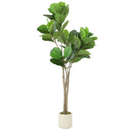 Homcom 150Cm Artificial Fiddle Leaf Fig Tree, Realistic Fake Plant, Green - thumbnail 2