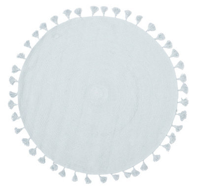 Orsina Kids Blue Round Rug With Tassels - image 1
