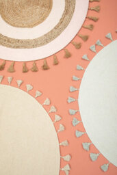 Orsina Kids Blue Round Rug With Tassels - thumbnail 2