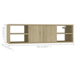 Berkfield Wall Shelf Sonoma Oak 102X30X29 Cm Engineered Wood - thumbnail 8