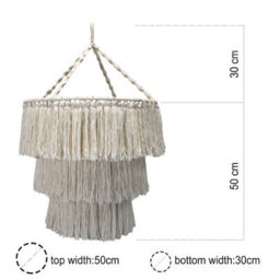 Serenityy Macrame Soft Chandelier - Natural, Hand-Woven 80Cm Boho Pendant - thumbnail 4