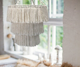 Serenityy Macrame Soft Chandelier - Natural, Hand-Woven 80Cm Boho Pendant - thumbnail 3