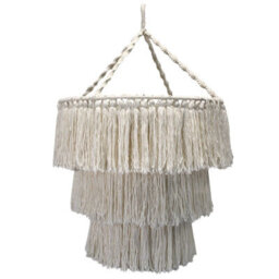 Serenityy Macrame Soft Chandelier - Natural, Hand-Woven 80Cm Boho Pendant - thumbnail 5