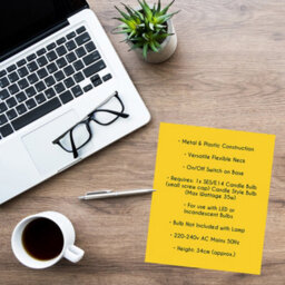 Homelife 35W 'classic' Flexi Desk Lamp - English Mustard - thumbnail 2