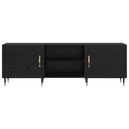 Berkfield Tv Cabinet Black Oak 150 X 30 X 50 Cm Engineered Wood - thumbnail 6