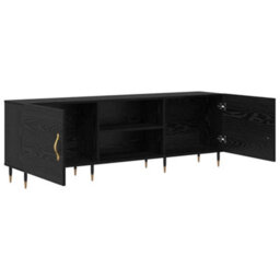 Berkfield Tv Cabinet Black Oak 150 X 30 X 50 Cm Engineered Wood - thumbnail 5
