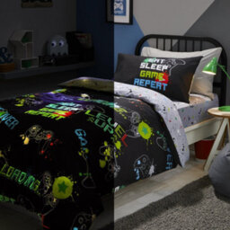 Bedlam Game Glow Kids Gamer Themed Duvet Cover Set Glows In The Dark - thumbnail 6