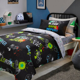 Bedlam Game Glow Kids Gamer Themed Duvet Cover Set Glows In The Dark - thumbnail 1