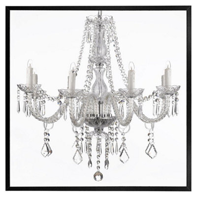 "Andrew Lee Chandelier (Picutre Frame) / 24X24"" / White" - image 1
