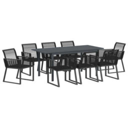 Berkfield Stylish Garden Dining Set 9 Pcs Black
