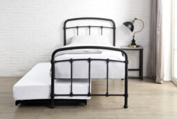 Save On Goods UK 3Ft Single Overnighter Guest Bed Retro Bed Frame,black,metal Industrial, Scaffold Style - thumbnail 2