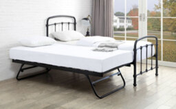 Save On Goods UK 3Ft Single Overnighter Guest Bed Retro Bed Frame,black,metal Industrial, Scaffold Style