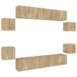 Berkfield 8 Piece Tv Cabinet Set Sonoma Oak Engineered Wood - thumbnail 2