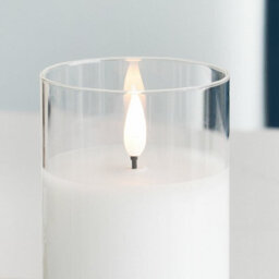 Festive Lights Ember™ Battery Hurricane Glass Candle, Trio - thumbnail 2