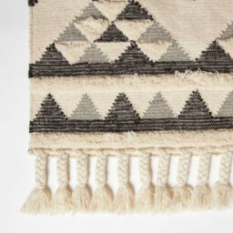 Homescapes Kota Black & Grey Kilim Wool Rug 160 X 230 Cm - thumbnail 3