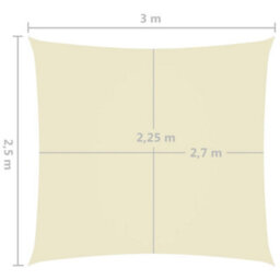 Berkfield Sunshade Sail Oxford Fabric Rectangular 2.5X3 M Cream - thumbnail 6