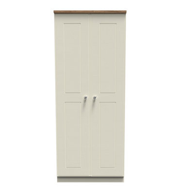 Albert 2 Door Wardrobe In Cream Ash & Oak (Ready Assembled) - image 1