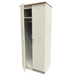Albert 2 Door Wardrobe In Cream Ash & Oak (Ready Assembled) - thumbnail 5