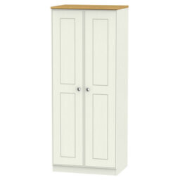 Albert 2 Door Wardrobe In Cream Ash & Oak (Ready Assembled) - thumbnail 6