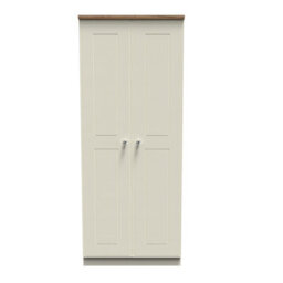 Albert 2 Door Wardrobe In Cream Ash & Oak (Ready Assembled) - thumbnail 1
