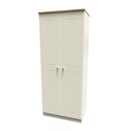 Albert 2 Door Wardrobe In Cream Ash & Oak (Ready Assembled) - thumbnail 3