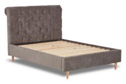 Divan Base Direct Zephyr Fabric Scroll Bed With Low Foot End Bed Base Only 6Ft Super King- Brecon Gun Metal - thumbnail 2