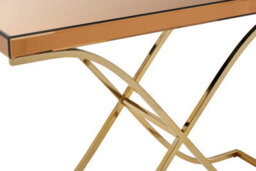 Premier Housewares Interiors By Premier Spacious Gold Finished Decorative Table For Hallways, Modern Rectangular Console Table With Brown Glass Top - thumbnail 6
