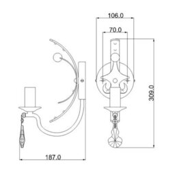 Luminosa Lighting Elstead Windsor 1 Light Candle Wall Light - Gold Patina, E14 - thumbnail 3